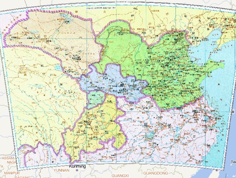 中国十六国成、前赵、前凉、后赵历史地图