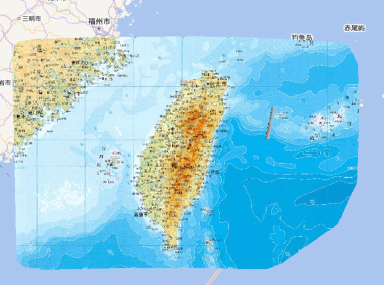 中国台湾省地形图