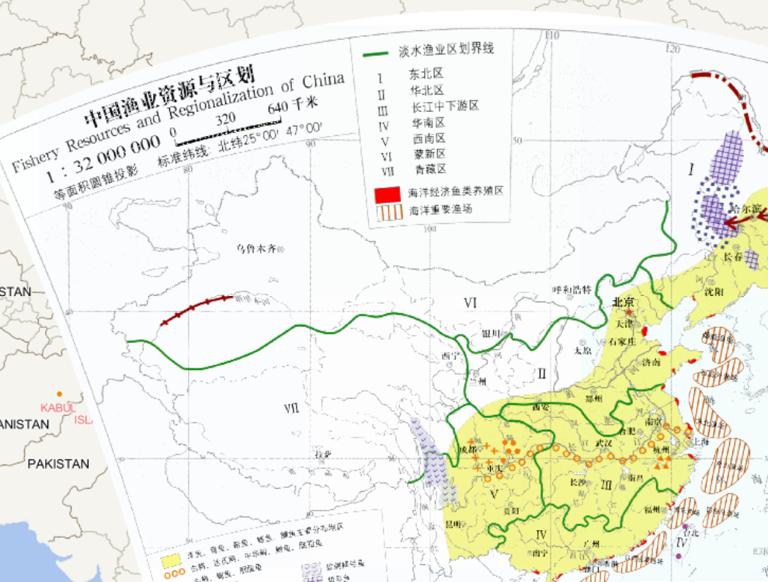 中国渔业资源与区划在线地图（1:3200万）