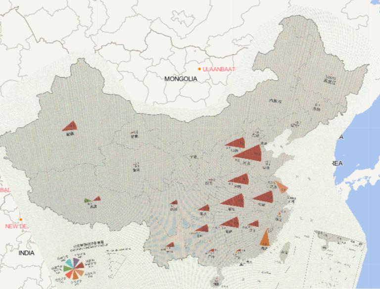 2016年中国分省分灾种倒塌房屋数量在线地图