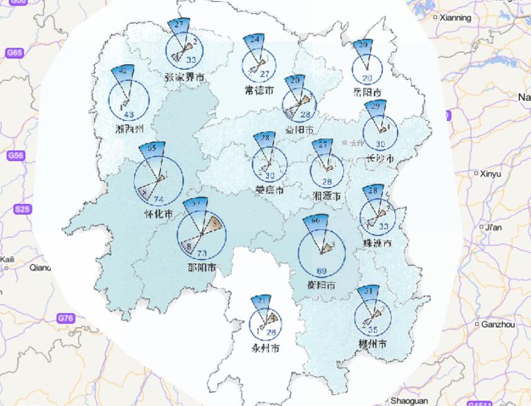 2014年湖南省分灾种灾害频次分布在线地图