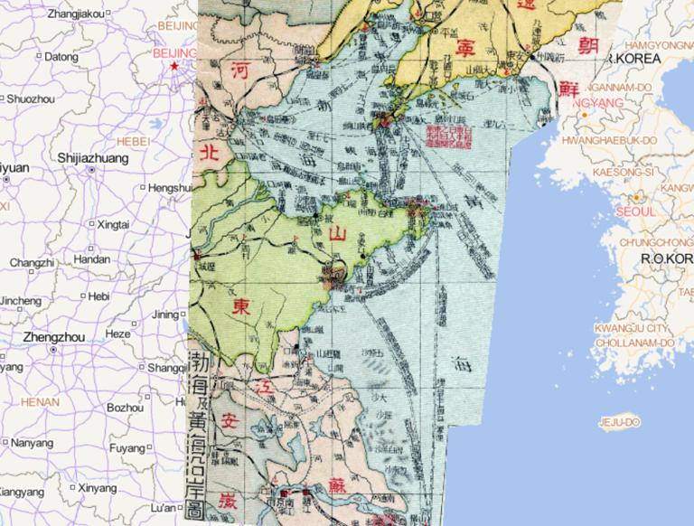 1933年中国民国时期渤海黄海沿岸在线地图