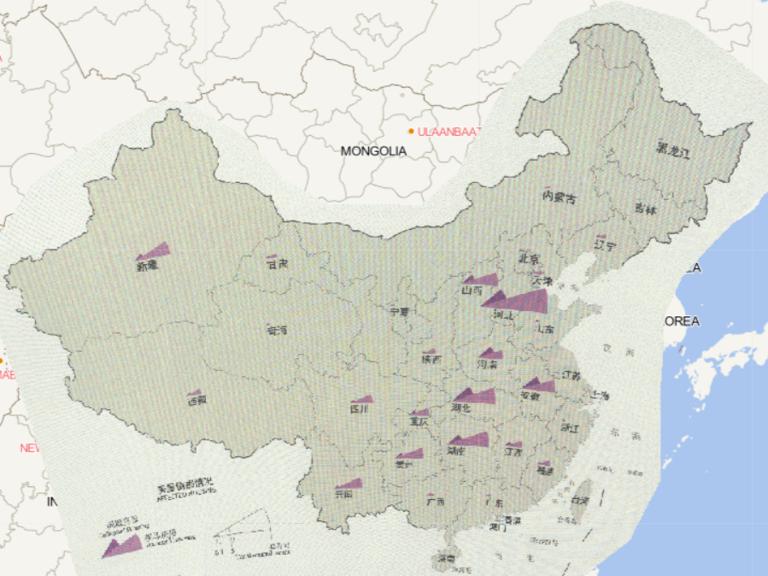 2016年中国洪涝和地质灾害分省房屋倒损情况在线地图
