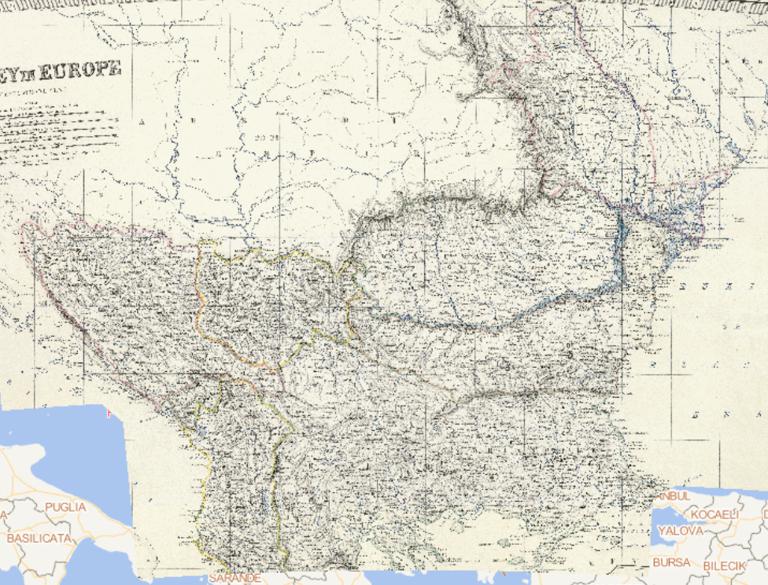1869年土耳其的欧洲部分在线地图