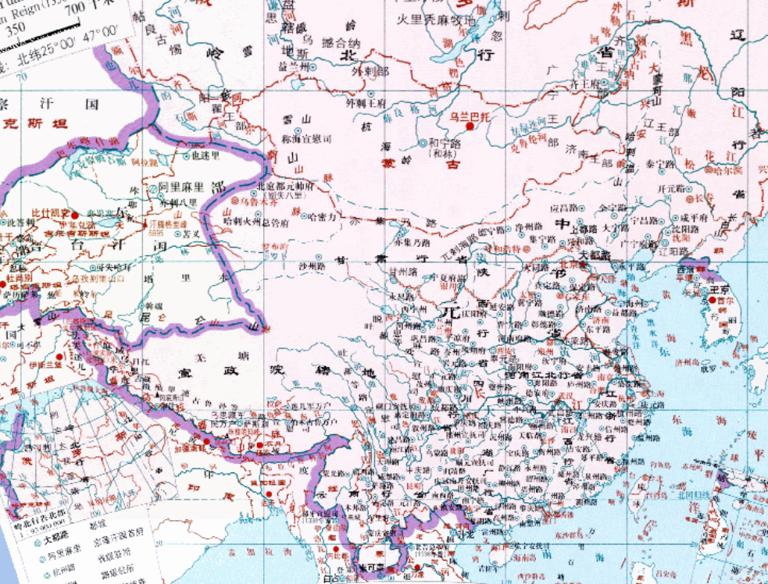 中国元朝至顺元年（1330年）历史地图