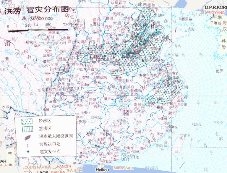 中国隋唐五代时期洪涝、雹灾分布在线地图