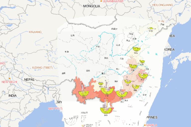 2014年中国台风灾害人员受灾情况在线地图