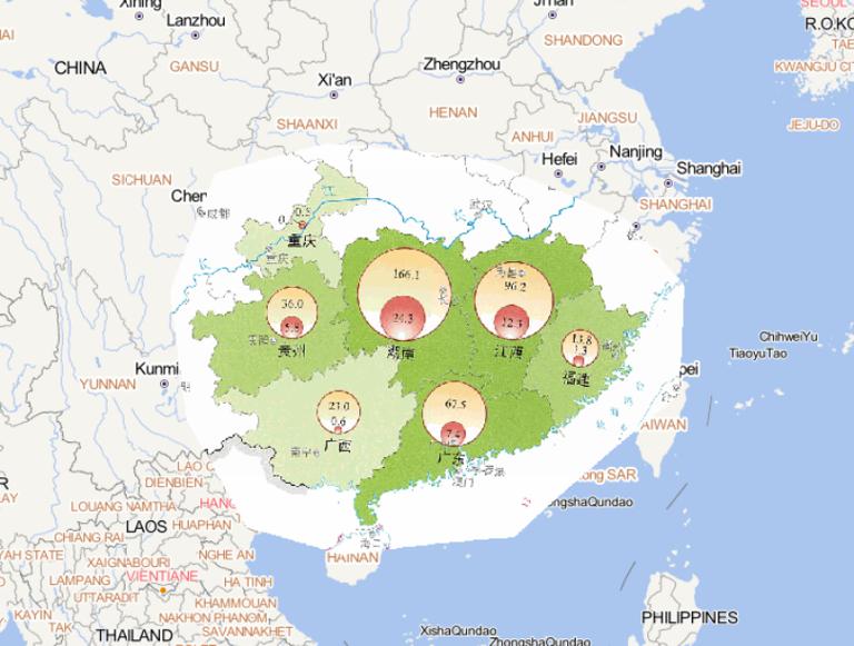 2014年5月中下旬长江以南洪涝灾害农作物受灾情况在线地图