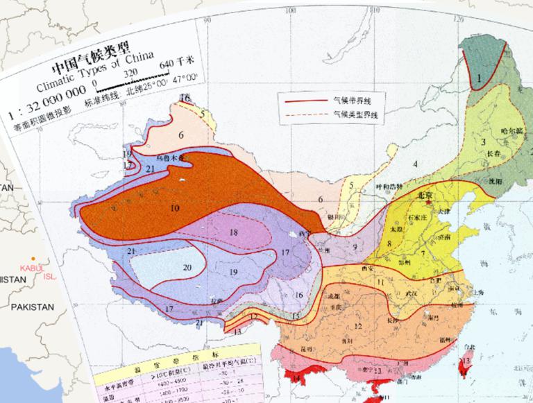 中国气候类型分布在线地图
