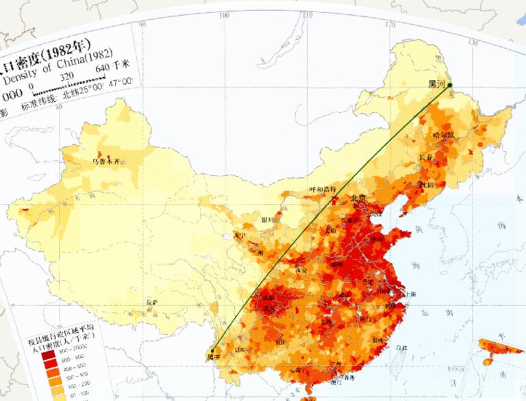 1982年中国人口密度在线地图