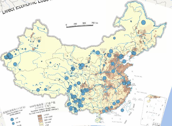 中国地震灾害直接经济损失（1949年至2000年）