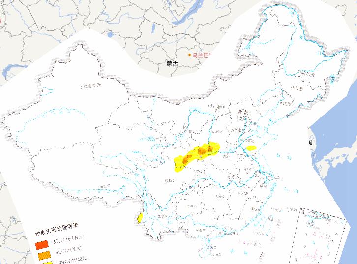 2010年8月12日-2010年8月13日中国地质灾害气象预警在线地图