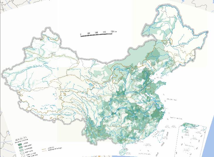 中国水灾频次历史地图（公元前500年至公元1980年）