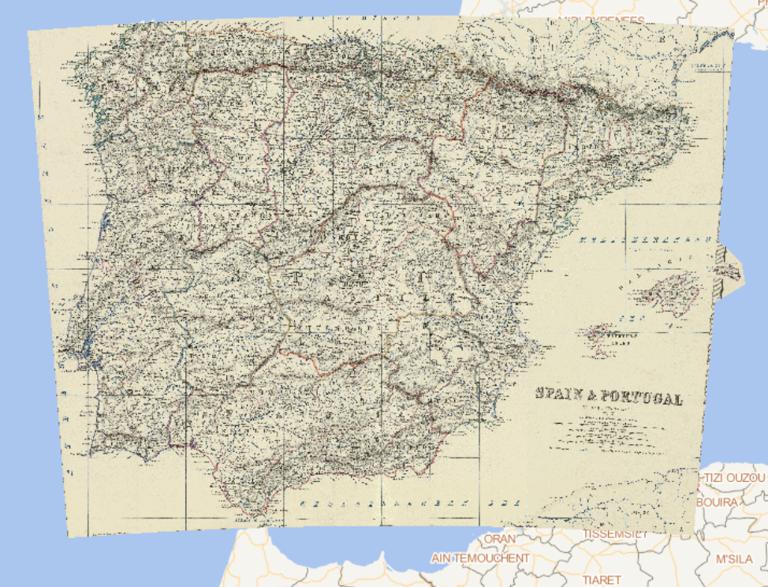 1869年西班牙和葡萄牙在线地图