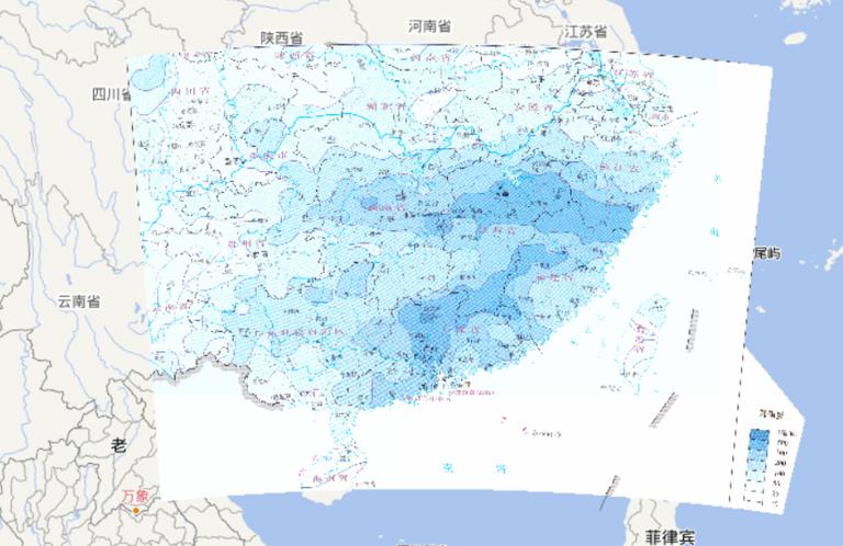 2010年5月5日-22日中国南方洪涝灾害降雨量