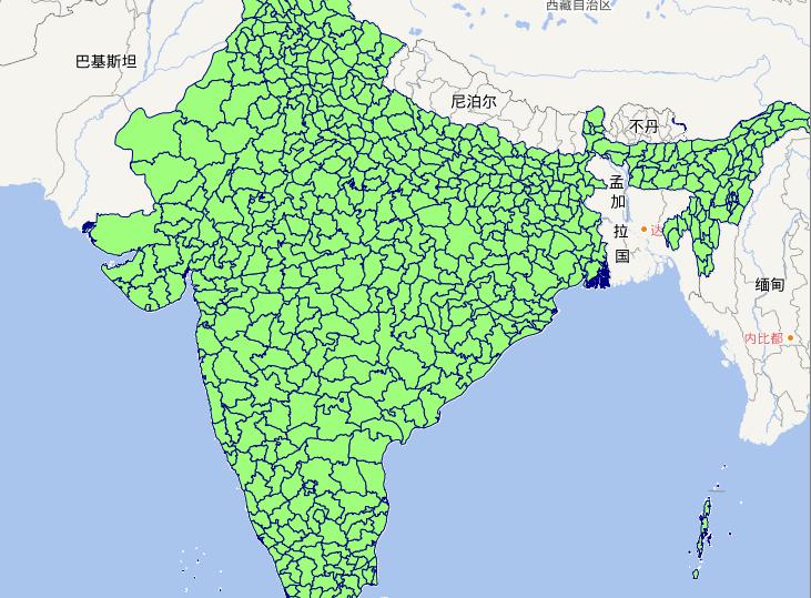 印度2级行政界限