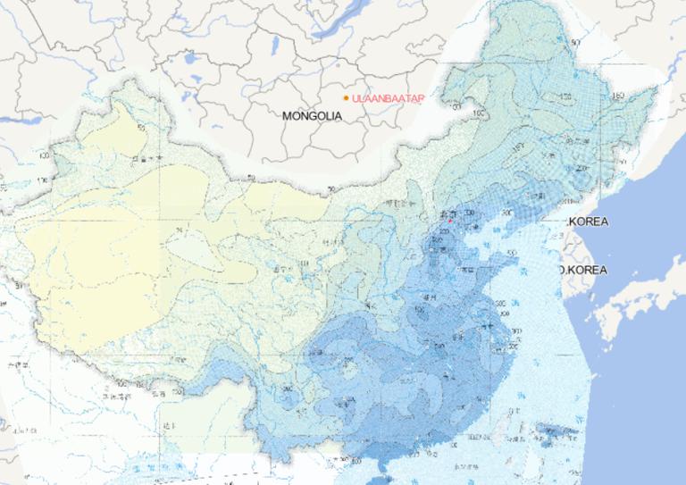 中国3日降水量极值分布在线地图