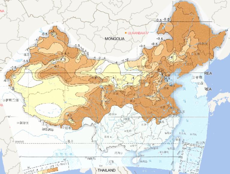 1961-2015年中国年沙尘暴日数线性变化趋势在线地图