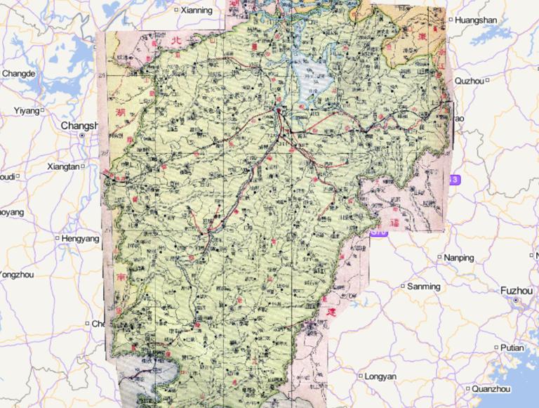 1933年中国民国时期江西省在线地图