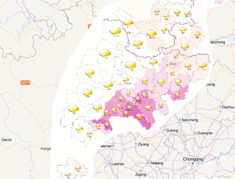 中国汶川灾区人口密度在线地图