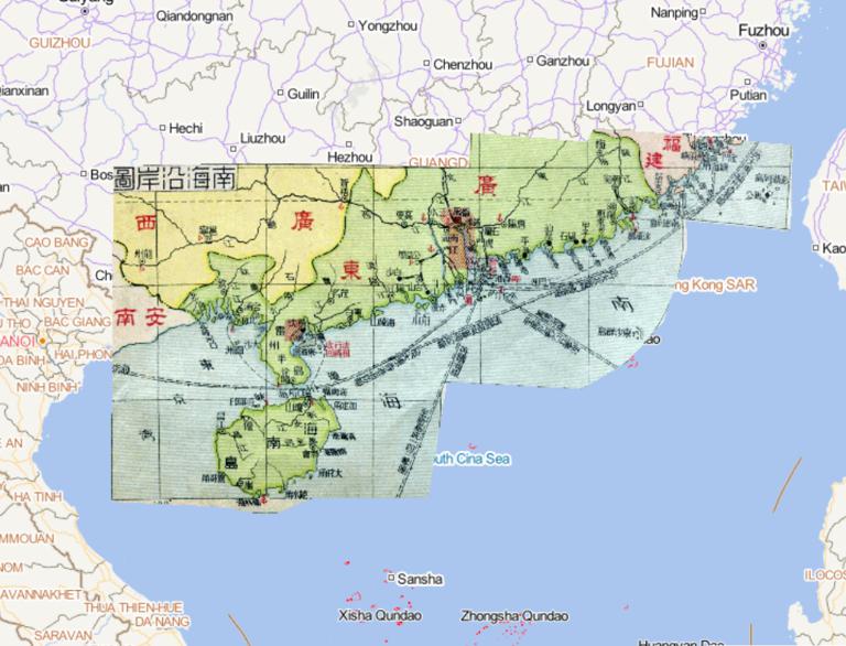 1933年中国民国时期海南沿岸在线地图