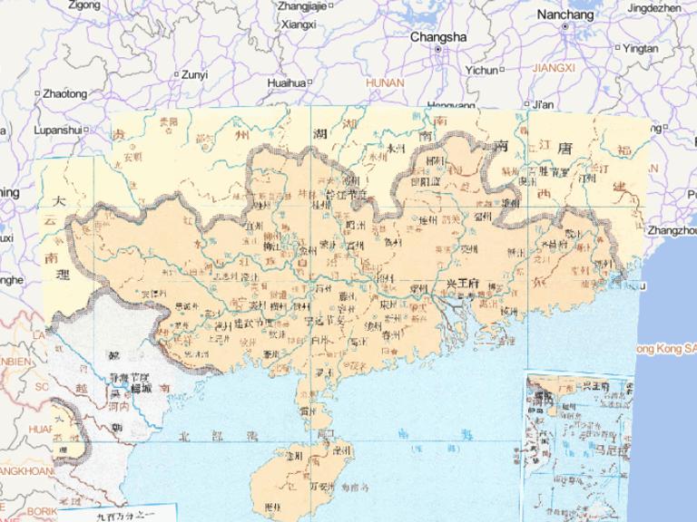 中国五代十国时期南汉（956年）的在线历史地图