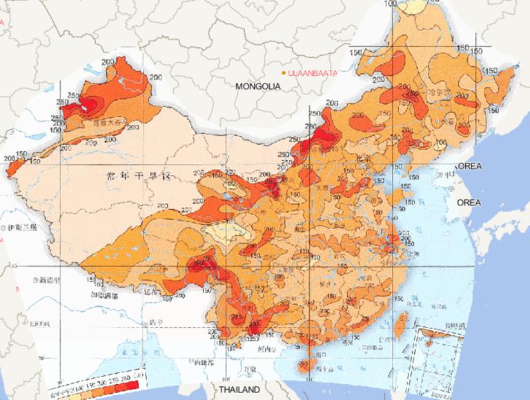 1961-2015年中国最长连续干旱日数在线地图
