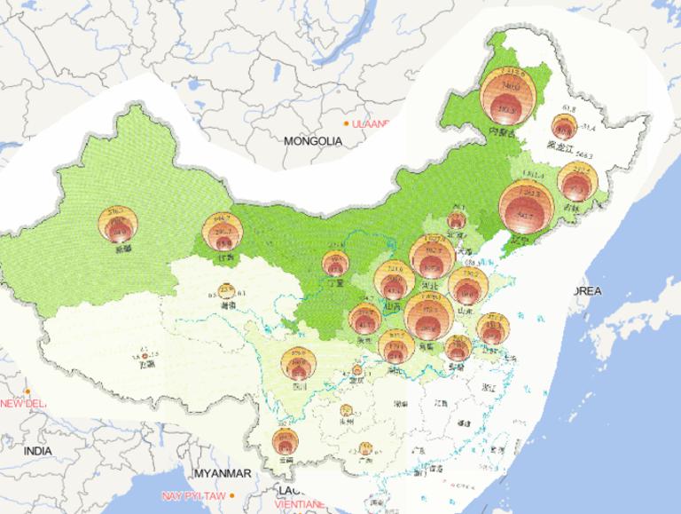 2014年中国干旱灾害农作物受灾情况在线地图