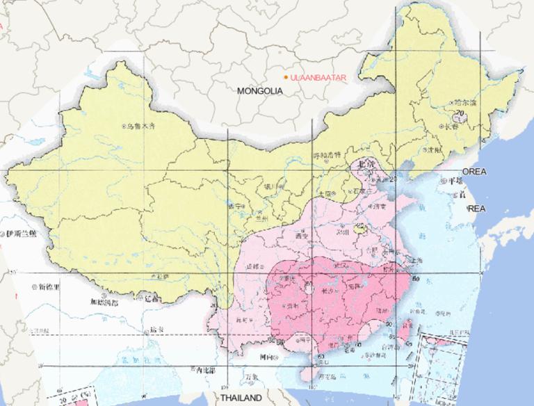 1992-2015年中国年酸雨频率在线地图