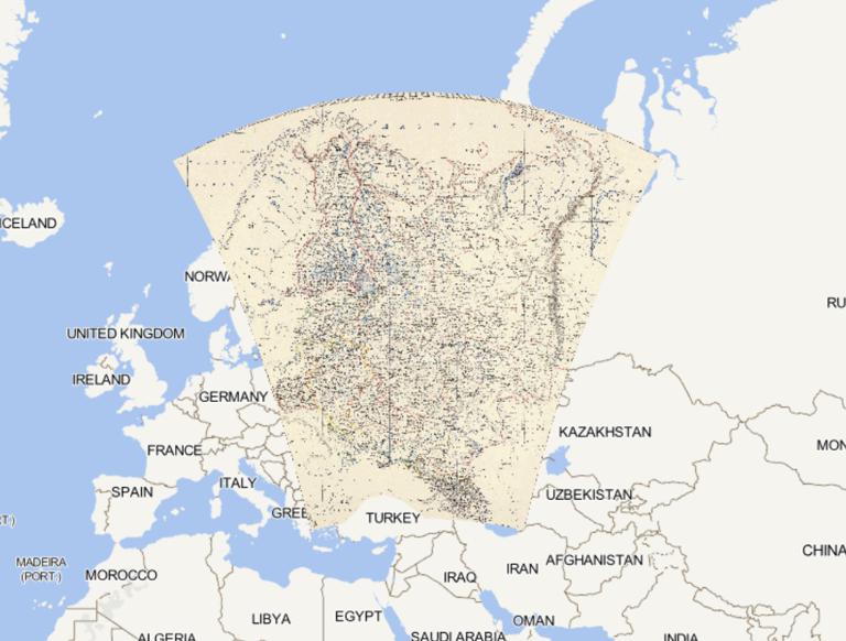 1869年俄罗斯的欧洲部分在线地图