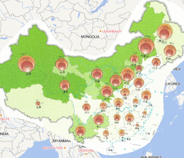 2014年中国风雹灾害农作物受灾情况在线地图