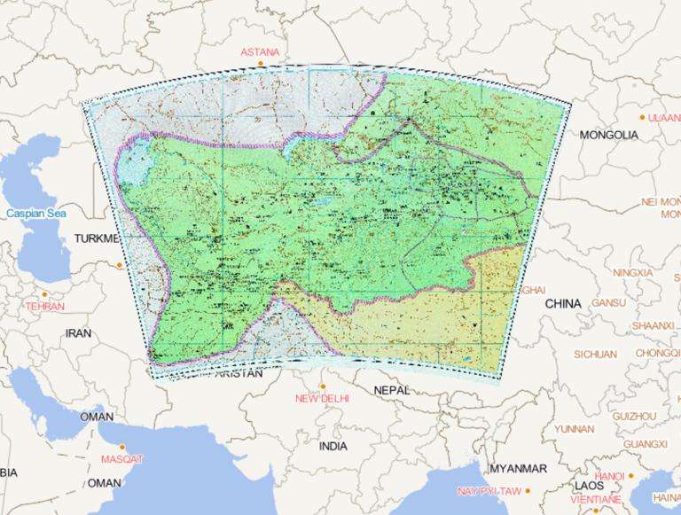 中国唐朝时期陇右道西部历史地图