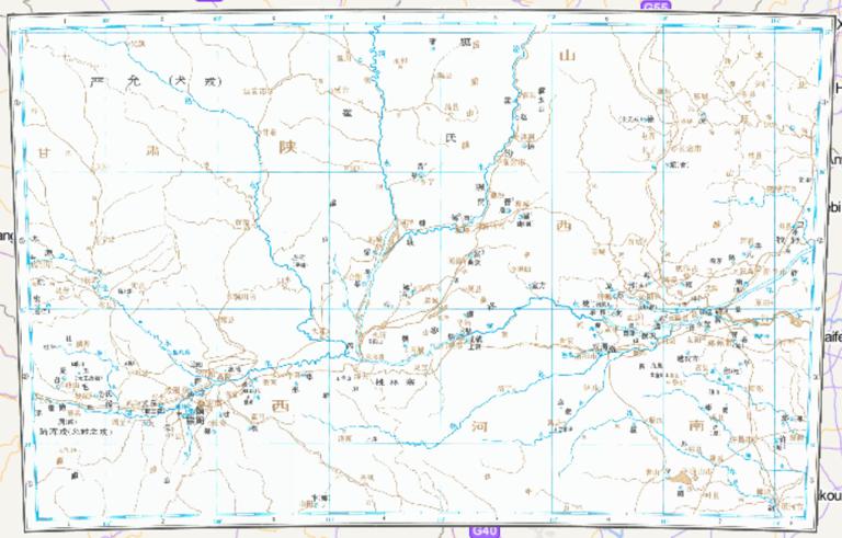 中国西周时期宗周、成周附近历史地图