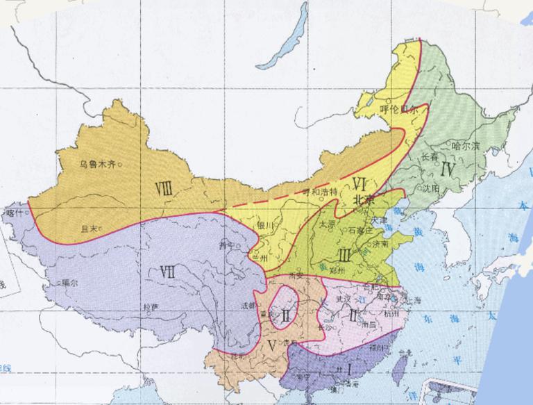 中国气候区域（竺可桢）在线地图