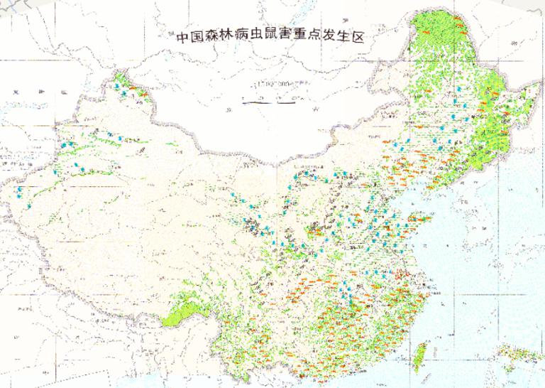中国森林病虫鼠害重点发生区在线地图