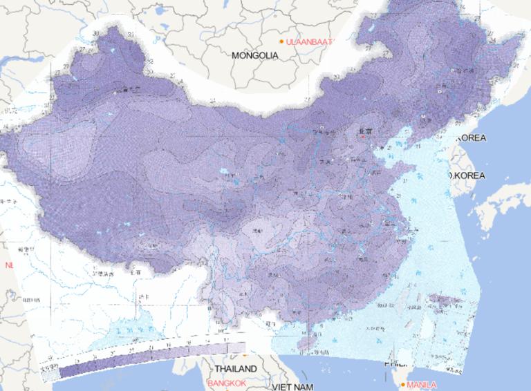 中国连续降温极值分布在线地图