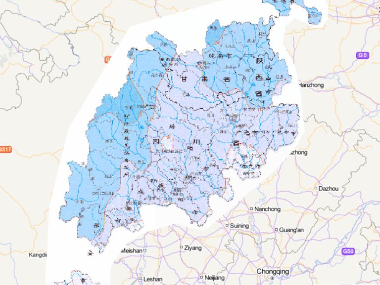 中国汶川灾区年极端最低气温分布在线地图
