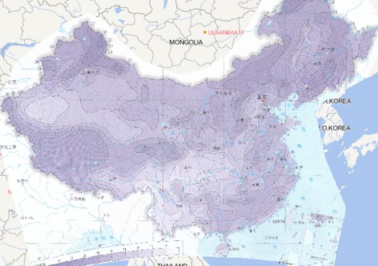 中国连续降温极端阈值分布在线地图