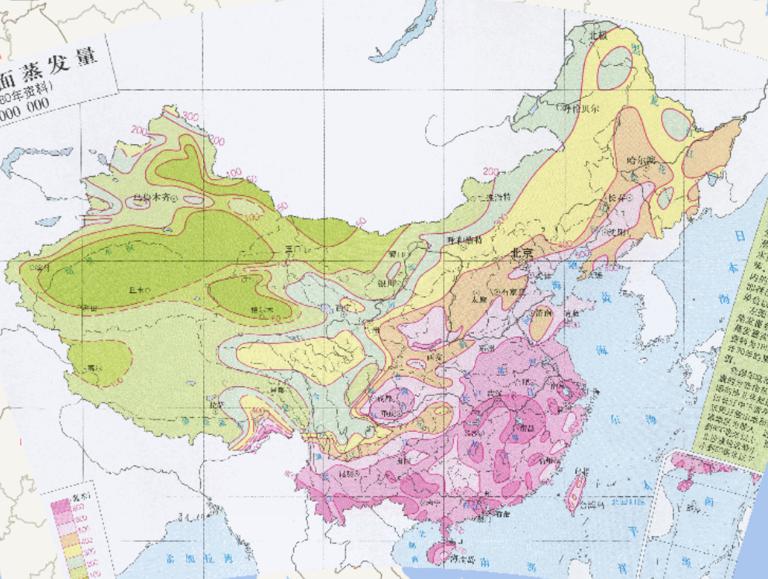 中国年路面蒸发量（1951-1980年资料）在线地图