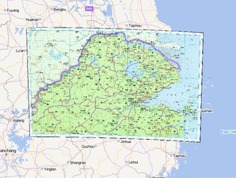 中国元朝时期江浙行省北部历史地图