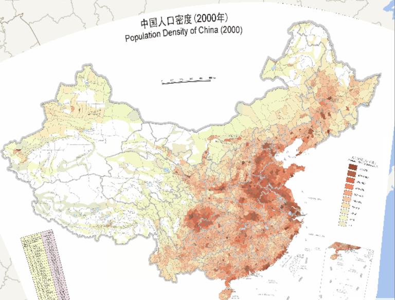 中国人口密度在线地图2000年