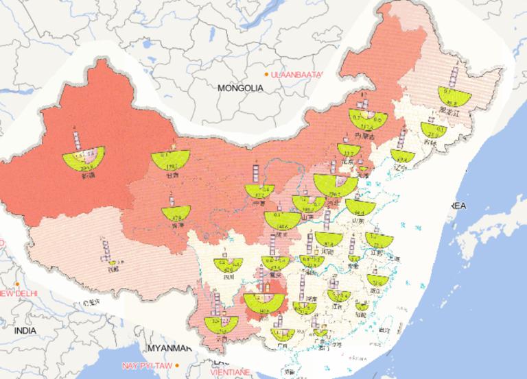 2014年中国风雹灾害人员受灾情况在线地图