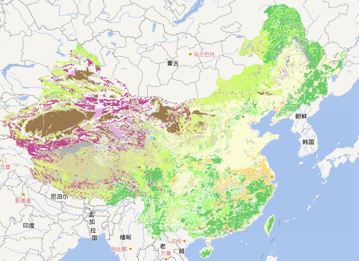 中国2000年土地利用矢量数据在线地图