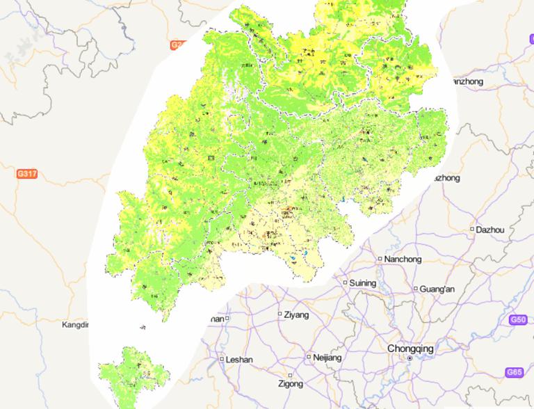 中国汶川灾区土地资源在线地图