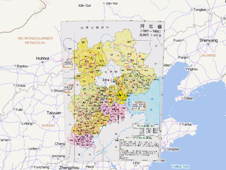 中国河北省行政区划（1961~1964年）在线历史地图