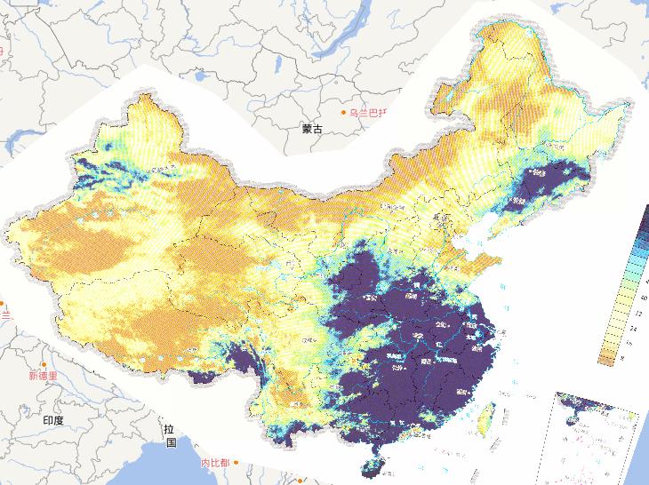 2010年4月中旬中国重大沙尘暴灾害降雨量分布在线地图