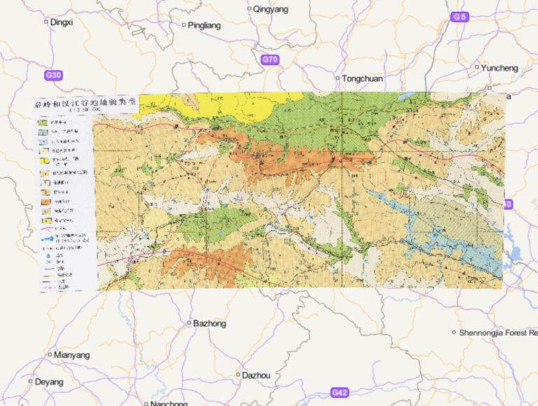中国秦岭和汉江谷地地貌类型在线地图
