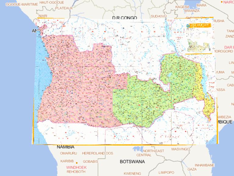 安哥拉、赞比亚、马拉维在线地图