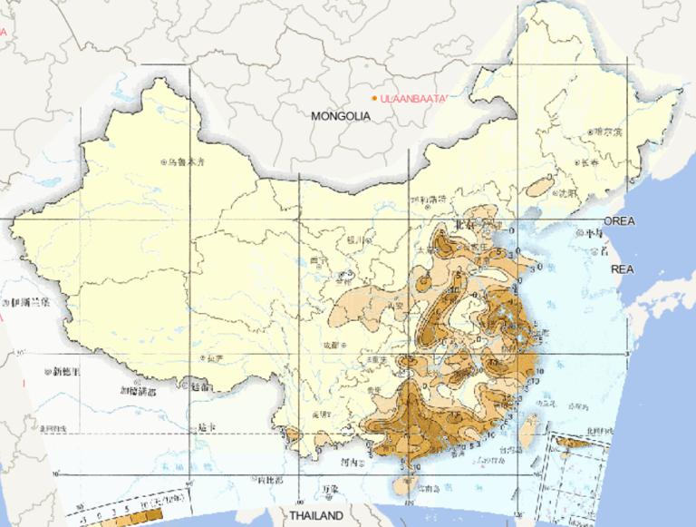 1961-2015年中国年霾日数线性变化趋势在线地图