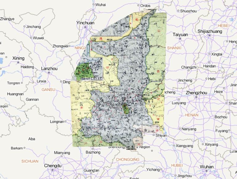 1933年中国民国时期陕西省在线地图